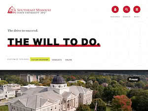 Southeast Missouri State University's official website homepage screenshot