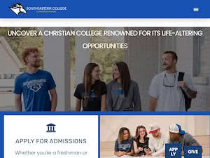 Southeastern Baptist College's official website homepage screenshot