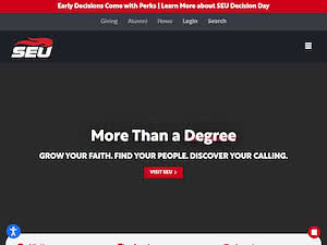 Southeastern University's official website homepage screenshot