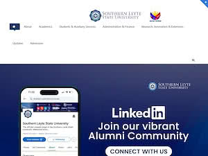 Southern Leyte State University's official website homepage screenshot