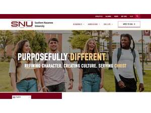 Southern Nazarene University's official website homepage screenshot
