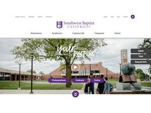 Southwest Baptist University's official website homepage screenshot