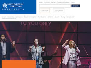 Southwestern Christian University's official website homepage screenshot