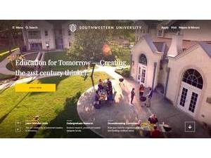 Southwestern University's official website homepage screenshot