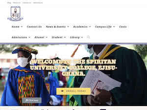 Spiritan University College's official website homepage screenshot