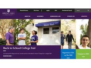 Spring Hill College's official website homepage screenshot