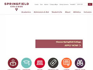 Springfield College's official website homepage screenshot