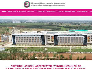Sri Konda Laxman Telangana State Horticultural University's official website homepage screenshot