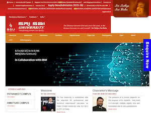 Sri Sai University's official website homepage screenshot
