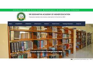 Sri Siddhartha Academy of Higher Education's official website homepage screenshot
