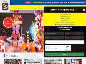 Srinivas University's official website homepage screenshot