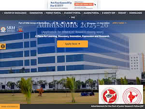 SRM University Haryana's official website homepage screenshot