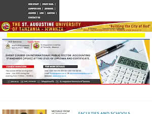 St. Augustine University of Tanzania's official website homepage screenshot