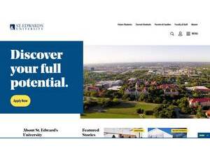 St. Edward's University's official website homepage screenshot