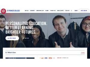 St. Francis College's official website homepage screenshot