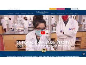 St. Francis Xavier University's official website homepage screenshot