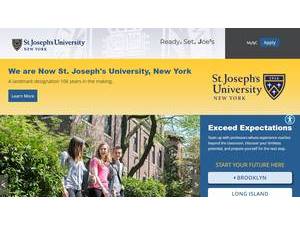 St. Joseph's University's official website homepage screenshot