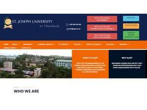 St. Joseph University in Tanzania's official website homepage screenshot