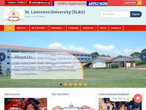 St Lawrence University's official website homepage screenshot