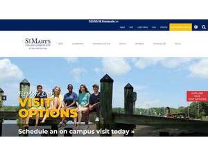 St. Mary's College of Maryland's official website homepage screenshot