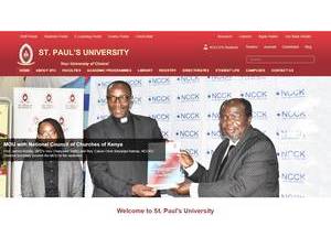St. Paul's University's official website homepage screenshot