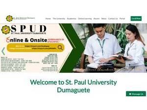 St. Paul University Dumaguete's official website homepage screenshot