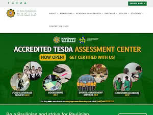 St. Paul University Manila's official website homepage screenshot