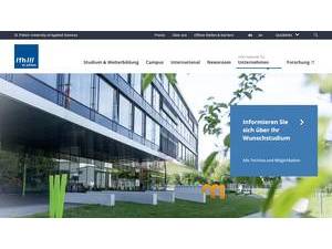 St. Pölten University of Applied Sciences's official website homepage screenshot