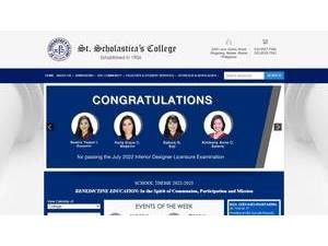 St. Scholastica's College's official website homepage screenshot