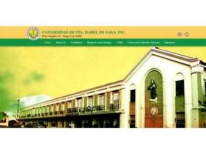 Sta. Isabel University's official website homepage screenshot