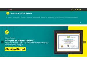 State University of Jakarta's official website homepage screenshot