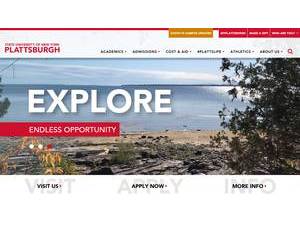 State University of New York College at Plattsburgh's official website homepage screenshot
