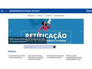State University of Piauí's official website homepage screenshot