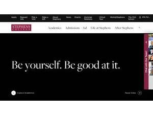 Stephens College's official website homepage screenshot