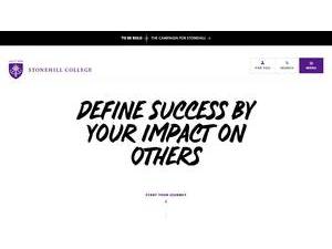 Stonehill College's official website homepage screenshot