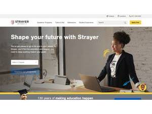 Strayer University's official website homepage screenshot
