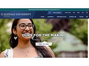 Suffolk University's official website homepage screenshot
