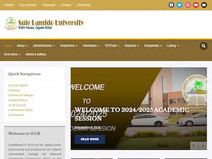 Sule Lamido University's official website homepage screenshot