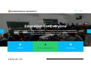 Sunningdale University's official website homepage screenshot
