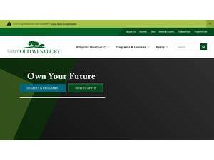 SUNY College at Old Westbury's official website homepage screenshot