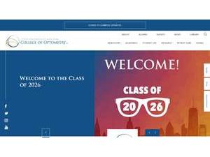 SUNY College of Optometry's official website homepage screenshot