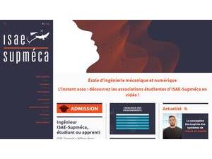 Supméca - Higher Institute of Mechanical Engineering's official website homepage screenshot