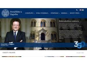 Sveučilište u Zagrebu's official website homepage screenshot