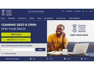 Swansea University's official website homepage screenshot