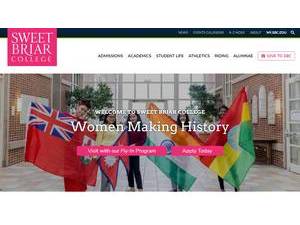Sweet Briar College's official website homepage screenshot