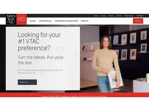 Swinburne University of Technology's official website homepage screenshot