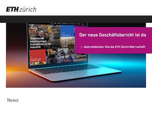 Swiss Federal Institute of Technology Zurich's official website homepage screenshot