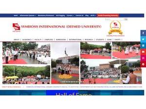 Symbiosis International University's official website homepage screenshot