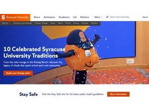 Syracuse University's official website homepage screenshot