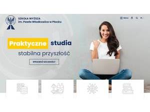 Szkoła Wyższa im. Pawła Włodkowica w Płocku's official website homepage screenshot
